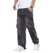 Cross-border American High Street Style Cool Retro Multi-pocket Workwear Jeans, Spring And Autumn Loose Straight Casual_viptrois.com