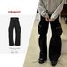 Men's and women's urban black casual trousers, trendy men's and women's same three-dimensional pockets and micro-flare zipper overalls_viptrois.com