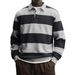 Men's Clothing Long Sleeve Striped T Shirt Men's Long Sleeve Striped T-Shirt – Relaxed Fit Button-Up Collar (Breathable Polyester, 8 Colors)_viptrois.com
