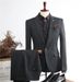 Men's Autumn Slim Fit Suit Set – Korean Style Wedding & Business Blazer With Vest & Trousers, Wrinkle-Resistant Formal Suit_viptrois.com