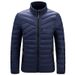 Men's Stand Collar Quilted Jacket – Lightweight Winter Coat With Cotton Fill (Black/Grey/Dark Blue, Sizes XS-XL)_viptrois.com