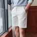 Summer Men's Lyocell Casual Shorts Side Slit Slim Fit Versatile Luxury Five Point Mid Length Trousers_viptrois.com