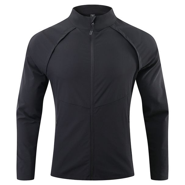 Men's & Women's Stand Collar Training Jacket – Slim-Fit Quick-Dry Zip Up Sports Coat (S-XXXL, Black/White/Navy/Red) | Lightweight Nylon Gym Wear_viptrois.com