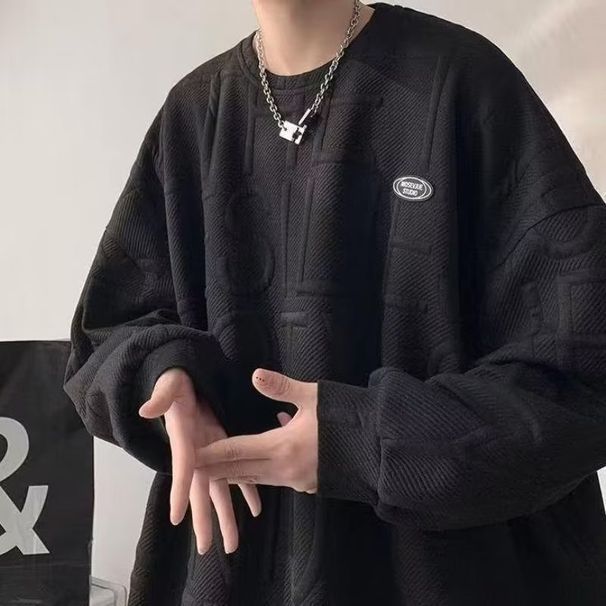 Men's Streetwear Hoodie – Oversized Pullover With Minimalist Design (Trendy High-Street Look, Lightweight For Spring/Fall)_viptrois.com