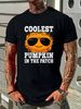Coolest Pumpkin In The Patch Funny Halloween Boys Teens T-Shirt Top For Everyday Wear Casual Streetwear Designer Clothes Stretched Comfortable Versatile Print Round Neck Short Sleeve Stylish Breathable Soft Slightly Fashion Summer Women_viptrois.com
