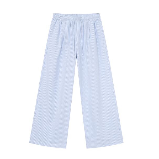 Nordmann MTLCLOTHES Men's Clothing|Korean Version Ins Vertical Striped Stand Collar Shirt Loose Long Pants Versatile Casual Suit_viptrois.com