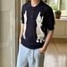 Men's Clothing Shirt Lapel Short Sleeved Knitted Sweater Hollow Ice Silk Business Tide Shirt_viptrois.com