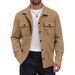 Foreign Trade Cross-border American Heavy Tooling Retro Commuter Single-breasted Lapel Jacket Casual Long-sleeved Shirt Velvet Men_viptrois.com