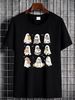 Cute Ghost Reading Book Lovers Halloween Funny Ghost Book T-Shirt Breathable Female Summer Designer Clothes Comfortable Casual Stretched Graphic Women Top Graphic Tees Women Top For Everyday Wear Soft Slightly T-Shirt For Women Casual Streetwear_viptrois.com