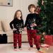 Christmas Plaid Fawn Christmas family dress printed homestay pajamas set_viptrois.com