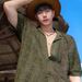 Vintage Old Money Style Cuban Collar Hollow Knit Men Hawaiian Beach Vacation Loose Short Sleeve Shirt_viptrois.com