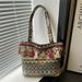 Women's Shoulder Bags Large-capacity Ethnic-style Bag, Fashionable Single-shoulder Underarm Bag, Vegetable Basket, Work Single-shoulder Bag_viptrois.com
