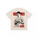 American Style Son Hueng-Min Printed Short T-Shirt Long Sleeve Washed Versatile Crew Neck Top_viptrois.com