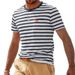 Men's New Summer Fashion Casual Striped Short-sleeved Top Round Neck T-shirt_viptrois.com