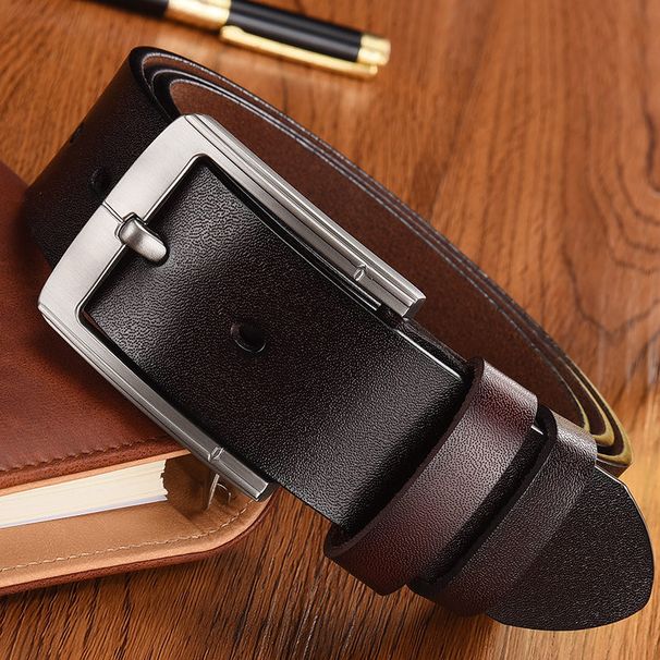 Men's Belts Men's Vintage Pin Buckle Belt Genuine Leather Men's Belt Business Casual Jeans Belt_viptrois.com