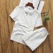 Men's Clothing Short Sleeved T Shirt Cotton And Linen Suit Summer New Men's Solid Color V Neck Teenagers Fashion Casual Two Piece Suit_viptrois.com