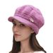 Autumn Winter New Women's Pumpkin Fleece Lined Thickened Granny Knitted Stylish Fashion Short Brim Beret Hat_viptrois.com