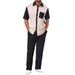 Men's Clothing Casual Loose Waffle Stitching Corduroy Short Sleeved Trousers Suit Two Piece Suit_viptrois.com