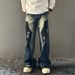 Neo-Parisian Splatter Jeans – Premium Relaxed Straight-Leg Denim With Artistic Ink Wash (M-3XL, Non-Stretch Cotton)_viptrois.com