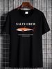 Salty Crew Large Lite Blue Aquamarine T Shirt Fishing Beach Life Very Good Comfortable Slightly Graphic Top For Everyday Wear Stylish Soft Fashion_viptrois.com