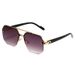 Double Beam Square Sunglasses - Half Frame Pilot Style (European & American Fashion, Unisex)_viptrois.com