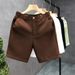 Men's Slim-Fit Waffle-Knit Dress Shorts | 5-Inch Inseam Flat Front Casual Shorts For Summer_viptrois.com