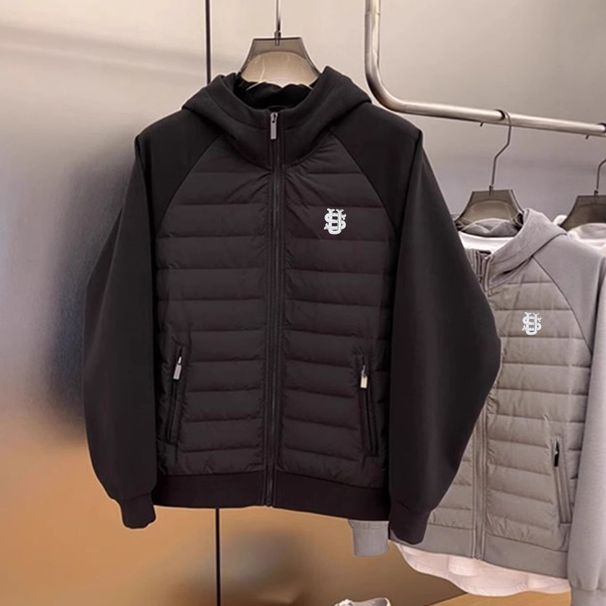 Men's Clothing New Winter Men's Trendy Lightweight Loose Versatile Casual Embroidered Letter Printed Hooded Cotton Coat_viptrois.com