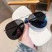 Qianai 2023 New Fashion Half-Frame Aviator Korean Style Personality Pilot UV Protection Sunglasses_viptrois.com