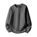 Men's Fleece-Lined Heavyweight Sweatshirt, Oversized Streetwear Pullover With Letter Print (Black, Dark Grey, Grey Green)_viptrois.com
