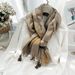 Unisex Thousand bird lattice scarf women simple fashion silk scarf tassel plaid scarf shawl_viptrois.com