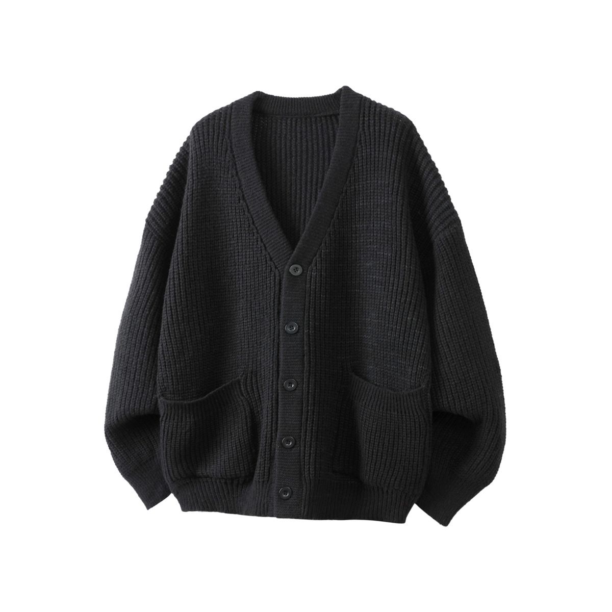 Autumn And Winter Men's New Lazy Style V Neck Knitted Sweater Couple Loose Versatile Cardigan Large Size Jacket_viptrois.com