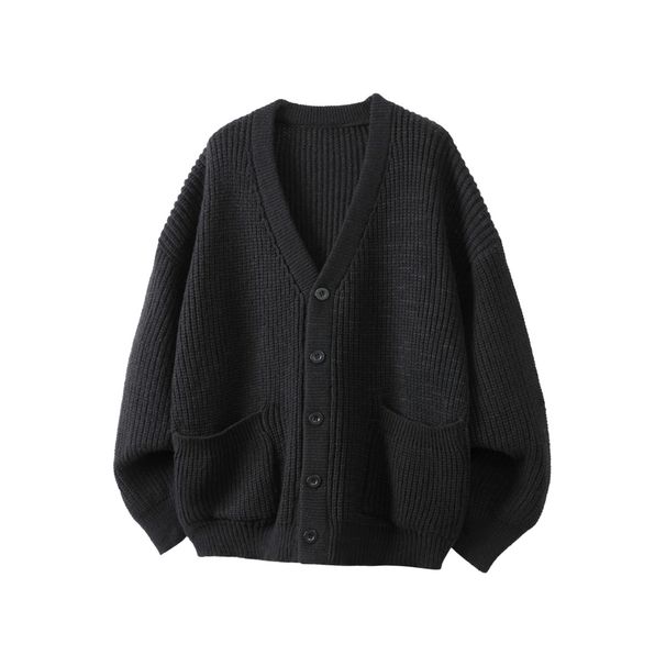Autumn And Winter Men's New Lazy Style V Neck Knitted Sweater Couple Loose Versatile Cardigan Large Size Jacket_viptrois.com