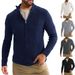 New Men's Stand Collar Zipper Cardigan Sweater Winter Casual Long Sleeve Knitted Sweater Jacket_viptrois.com