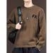 Loom Italian American Retro Heavyweight Crew Neck Knitted Men's Autumn Winter New Loose Lazy Pullover Sweater_viptrois.com