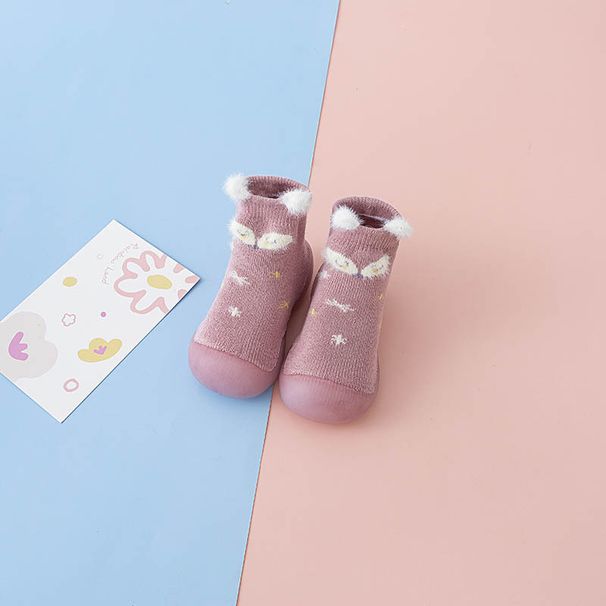 21 Autumn and Winter Baby Cartoon Floor Shoes and Socks Baby Indoor Soft Sole Non-slip Toddler Shoes Thickened Children's Socks Shoes_viptrois.com