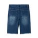 Men's Distressed Denim Shorts | Raw Hem Washed Blue 5-Inch Inseam Casual Shorts For Streetwear_viptrois.com