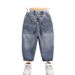 A8006 Blue Princess Pants Basic Style New Children's Miscellaneous European And American Jeans_viptrois.com