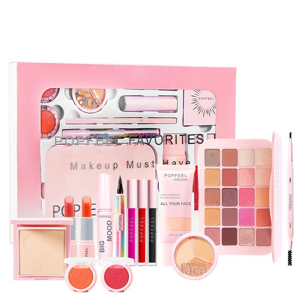 Sets Popfeel Makeup Set Combination Eye Shadow Blush Lipstick Eyeliner Holiday Gift Package Cosmetics_viptrois.com