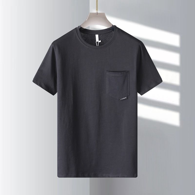 Men's Clothing Heavy Double Yarn Cotton Round Neck T Shirt Summer Couple Fashion Short Sleeve Large Size T_viptrois.com