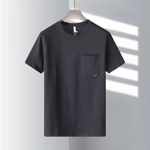 Men's Clothing Heavy Double Yarn Cotton Round Neck T Shirt Summer Couple Fashion Short Sleeve Large Size T_viptrois.com