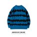 Men's Clothing Retro Color Block Striped Sweater Autumn/Winter Loose Fit Versatile Crew Neck Long Sleeve Knitwear_viptrois.com
