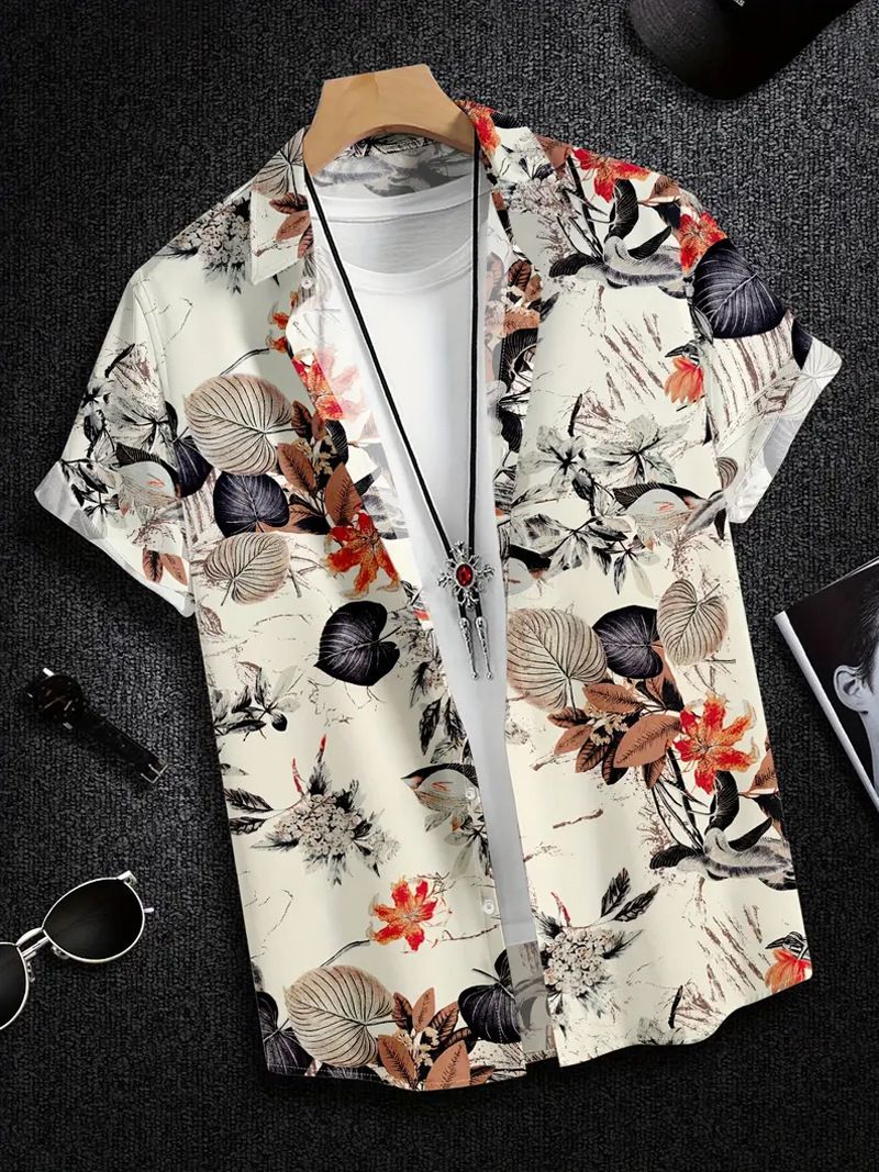 Men's Clothing Summer New Short Sleeved Shirt 3D Digital Printing Holiday Casual Shirt_viptrois.com