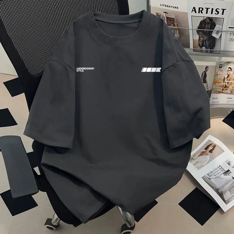Men's Clothing Casual Short Sleeve T-Shirt - Soft Cotton Crew Neck Tee With Trendy Print For Summer (Black, White, Dark Gray, Burgundy, Navy) - S-3XL_viptrois.com
