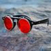 Steampunk Round Flip Sunglasses – Double Layer Retro Design, Ocean Lens (Unisex Fashion Sunglasses)_viptrois.com