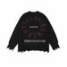 Alphabet Jacquard Knitted Sweater Autumn/Winter Sweater Black Sweater Coat_viptrois.com