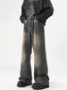 Splicing Jeans Men's 2025 Spring And Autumn New American Fashion Brand Gradient Washed Loose Straight Leg Casual Pants_viptrois.com