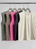 Sommer Herren Tanktops Aus Gewaschener Baumwolle, Muskel-Fitnessstudio, Ärmellose Workout-T-Shirts, Laufen, Strand, Lose Cutoff-T-Shirts_viptrois.com