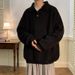 Button Lapel Solid Color Knitted Sweater For Men, Fashionable, Casual, Minimalist Design, Long Sleeved_viptrois.com