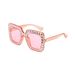 Fashionable Personality Diamond-Plated With Colorful Lenses For Women, Square Starry Sky Large Frame Sunglasses_viptrois.com