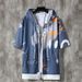 Summer Trendy Men's Zipper Hooded Sweater Short-sleeved Jacket Top Student Class Uniform Sports And Leisure Shirt 1/2 Piece_viptrois.com
